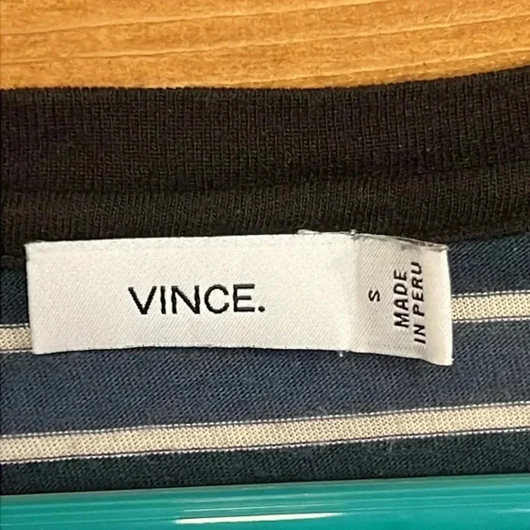 Vince womens short sleeve top black white striped casual soft lightweight Sm Y2K - Picture 4 of 7